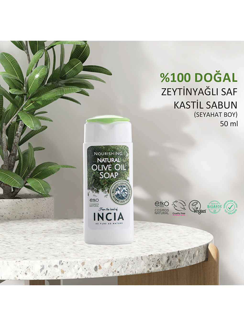 %100 Doğal Sıvı Kastil Sabunu Besleyici Zeytinyağlı Saf Kastil Sabun Seyahat Boyu 50 ml X12 Adet-1