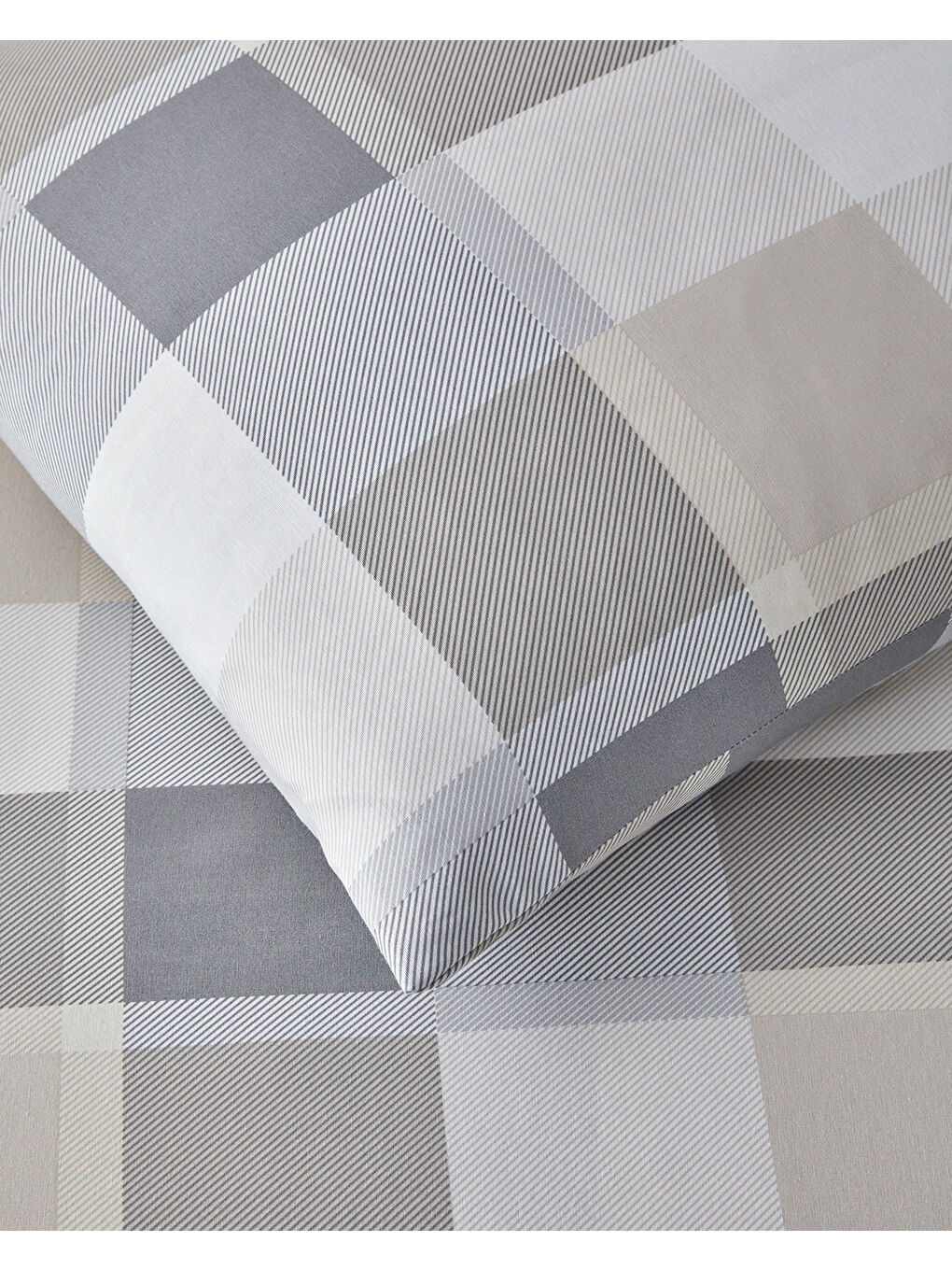 Bej Bold Pattern Kolay Ütülenir Çift Kişilik Nevresim Takımı 200x220 cm Taş Rengi-3