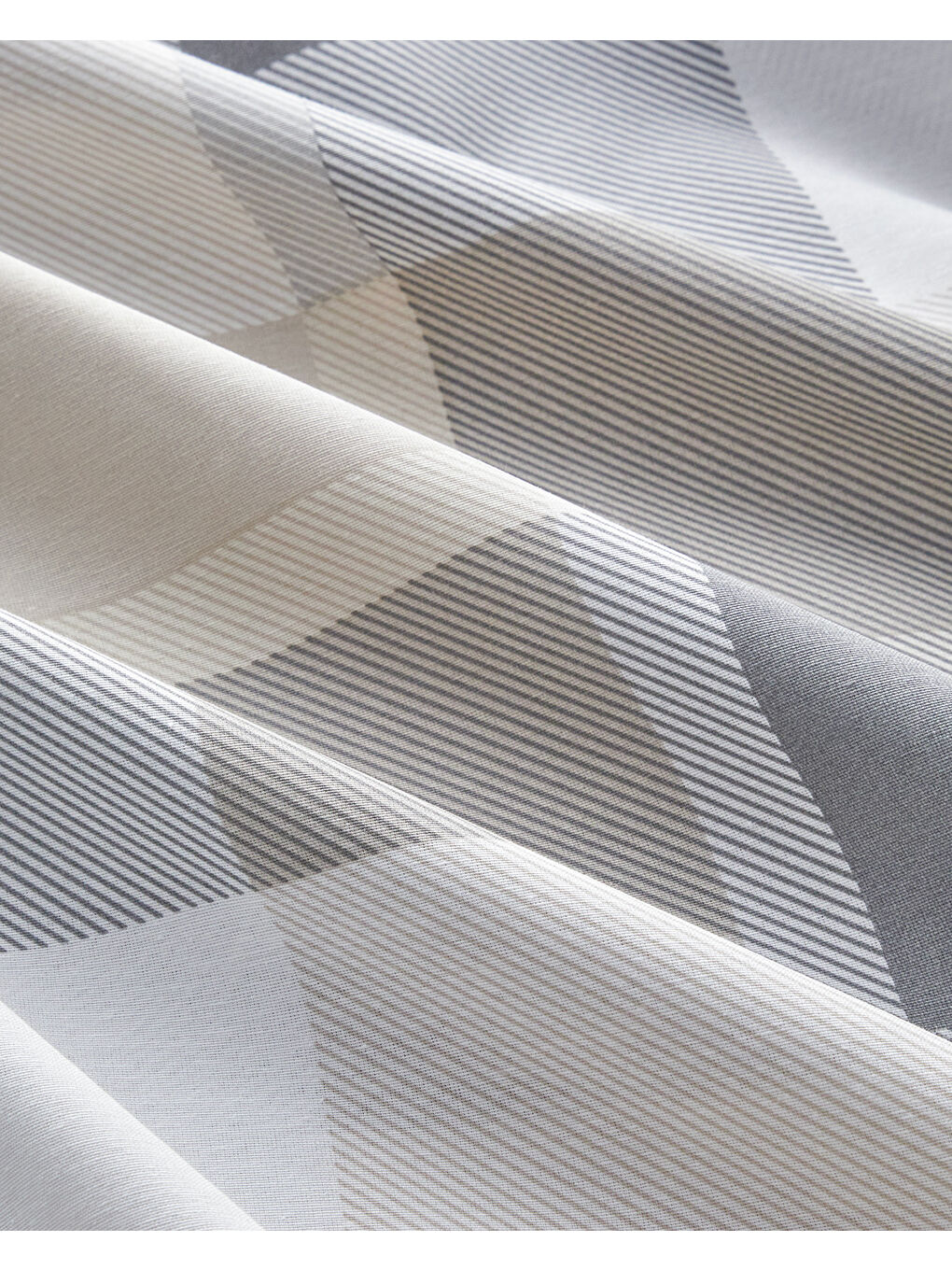 Bej Bold Pattern Kolay Ütülenir Çift Kişilik Nevresim Takımı 200x220 cm Taş Rengi-4