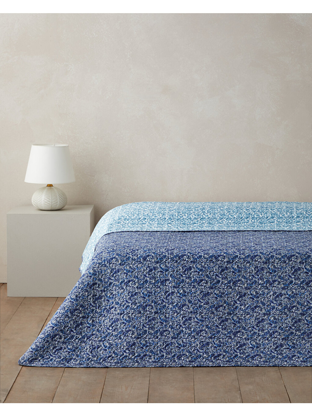 Paisley Celeste King Size Çok Amaçlı Örtü 220x240 Cm Mavi-1