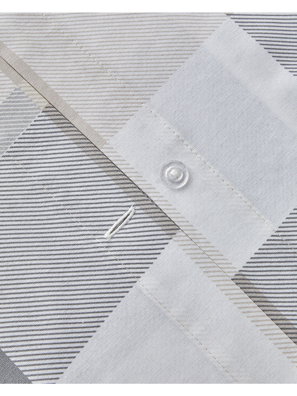 Bej Bold Pattern Kolay Ütülenir Çift Kişilik Nevresim Takımı 200x220 cm Taş Rengi-5