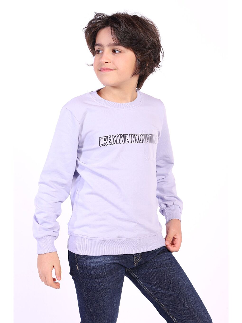 Mavi Erkek Çocuk Creatıve Innovatıve Baskılı Sweatshirt