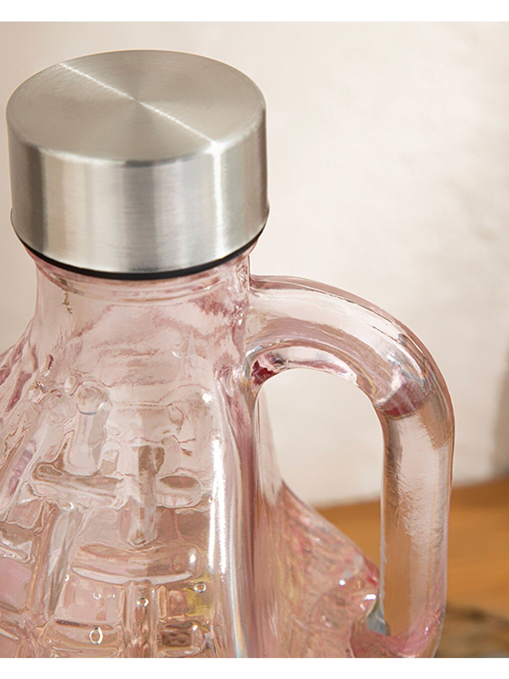 Micale Cam Şişe Pembe-1