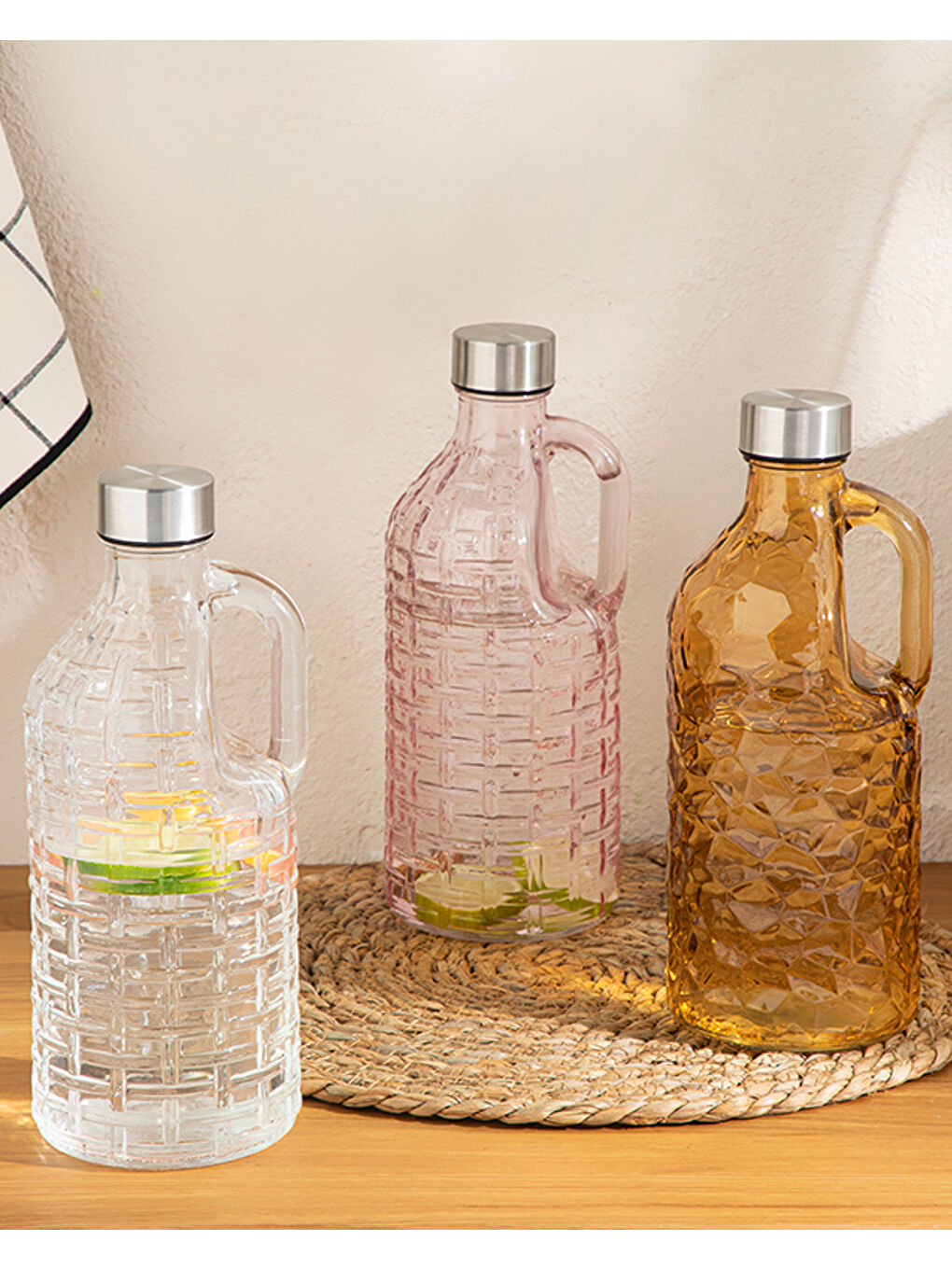 Micale Cam Şişe Pembe-2