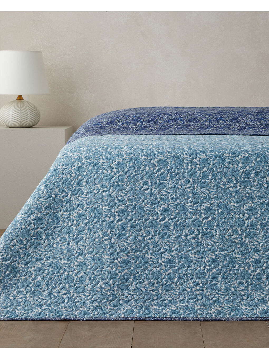 Paisley Celeste King Size Çok Amaçlı Örtü 220x240 Cm Mavi-2