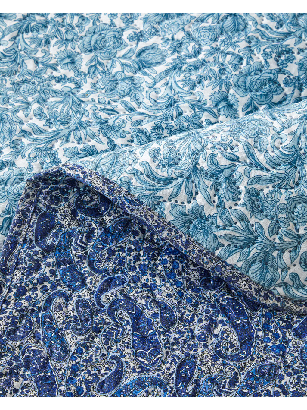 Paisley Celeste King Size Çok Amaçlı Örtü 220x240 Cm Mavi-5