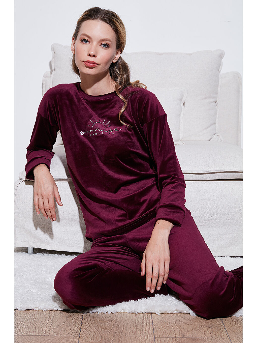 Lela Mor Standart Fit Bisiklet Yaka Kadın Pijama Takımı 6094201 - 4