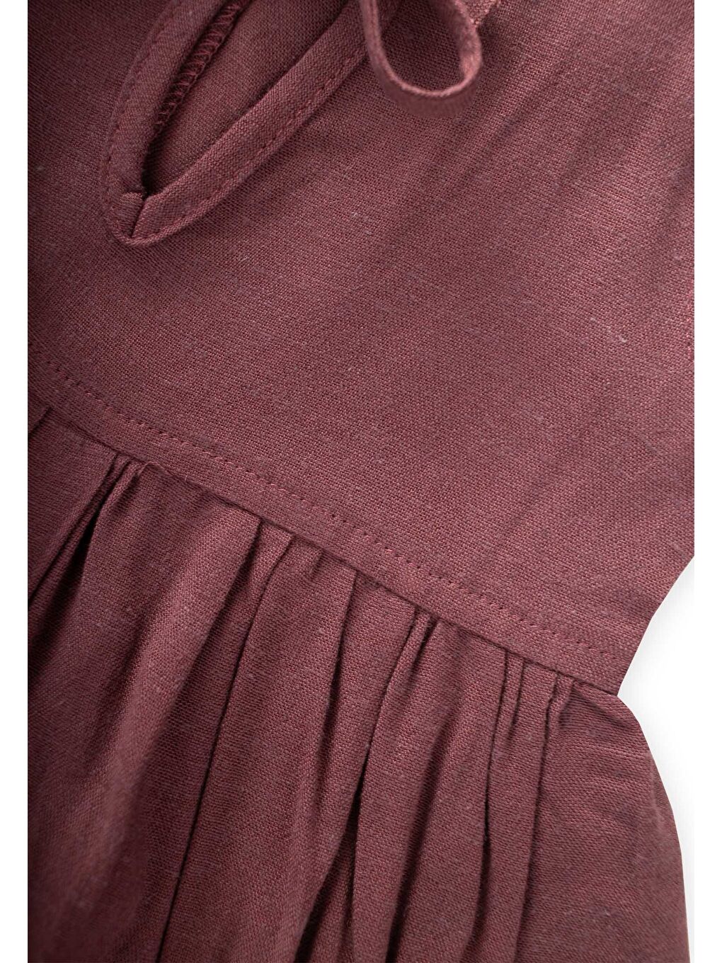 Mürdüm Kız Çocuk Nakışlı Keten Takım-2