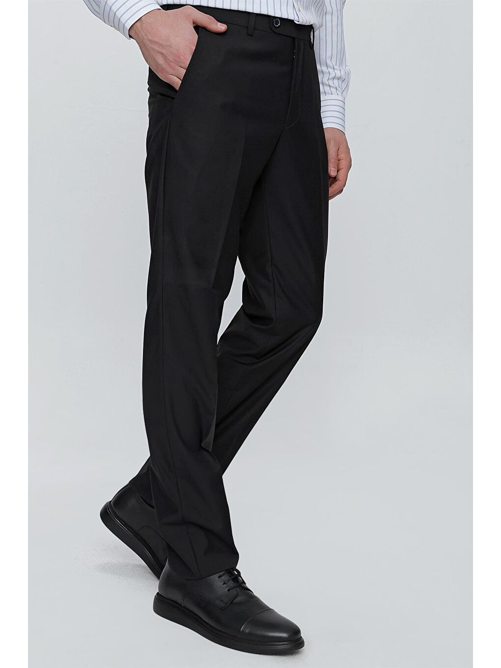 Siyah Yandan Cepli Comfort Fit Classic Erkek Pantolon 1003235005-2
