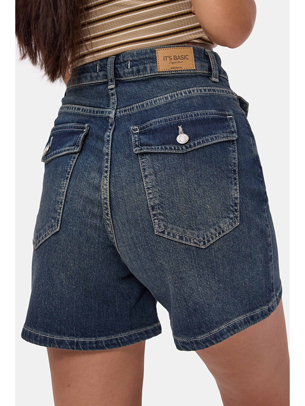 Mavi Kadın Tint 2s6-8 Relax Fit Midi Boy Esnek Kumaş Denim Şort-2