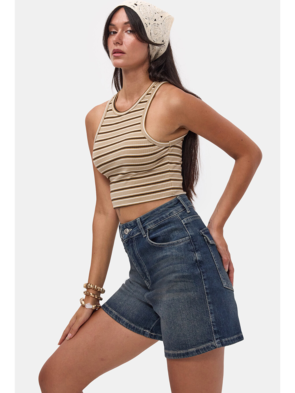 Mavi Kadın Tint 2s6-8 Relax Fit Midi Boy Esnek Kumaş Denim Şort-3