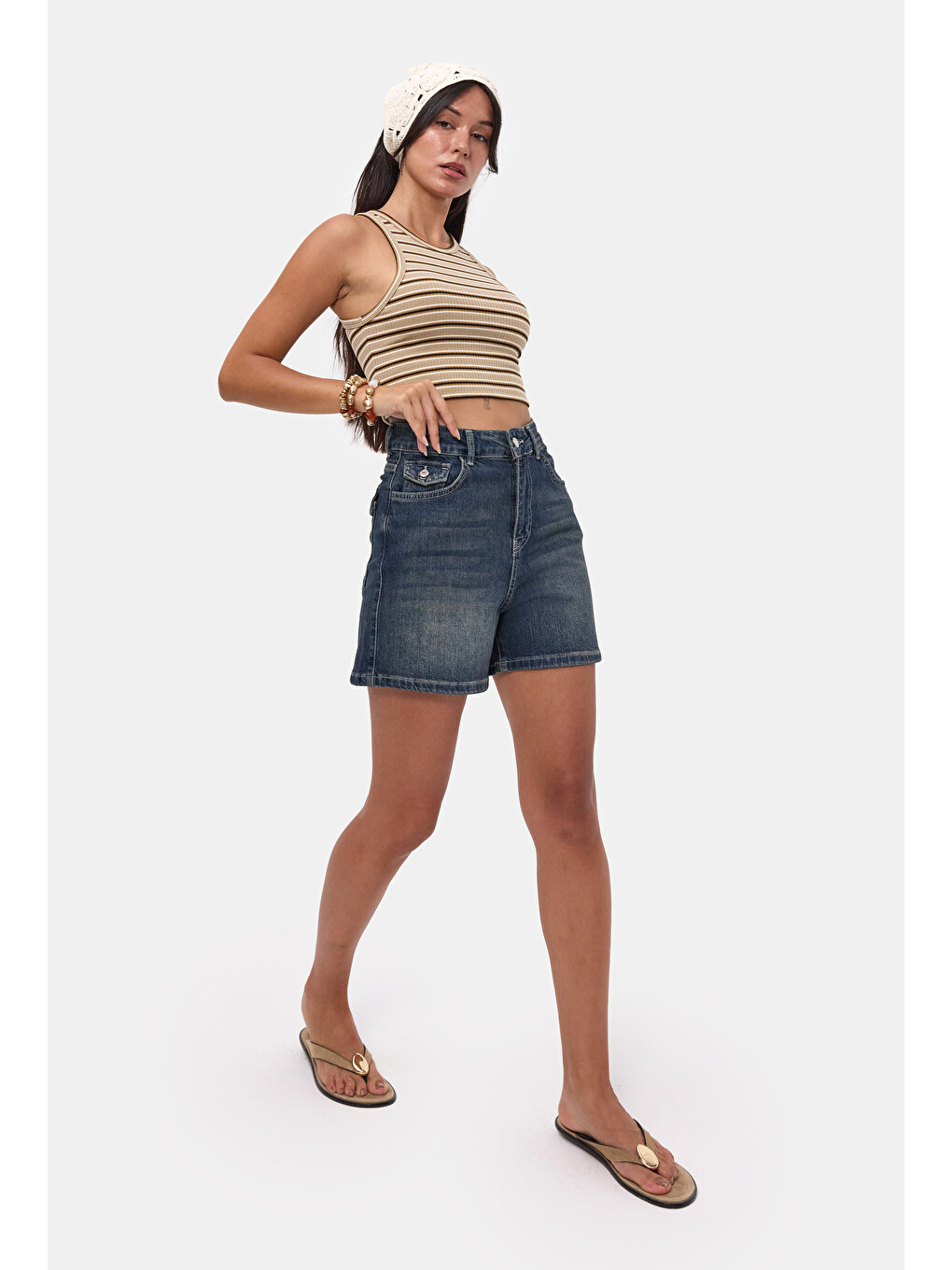 Mavi Kadın Tint 2s6-8 Relax Fit Midi Boy Esnek Kumaş Denim Şort-4