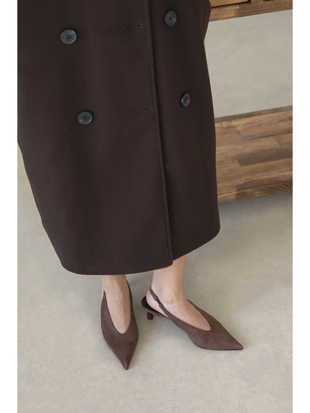 Kahverengi Alez Kadın Süet Topuklu Ayakkabı Kahve-1