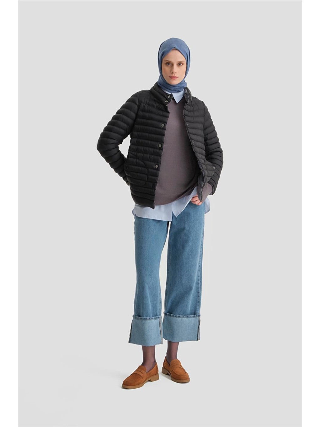 İnce Kapitone Mont 24Kd7524 Siyah-1