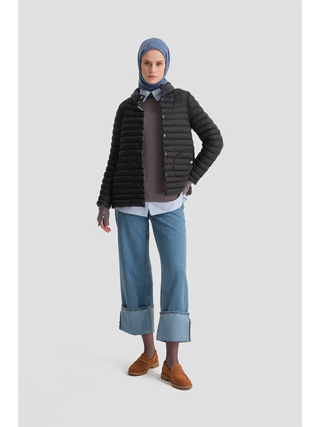 İnce Kapitone Mont 24Kd7524 Siyah-2