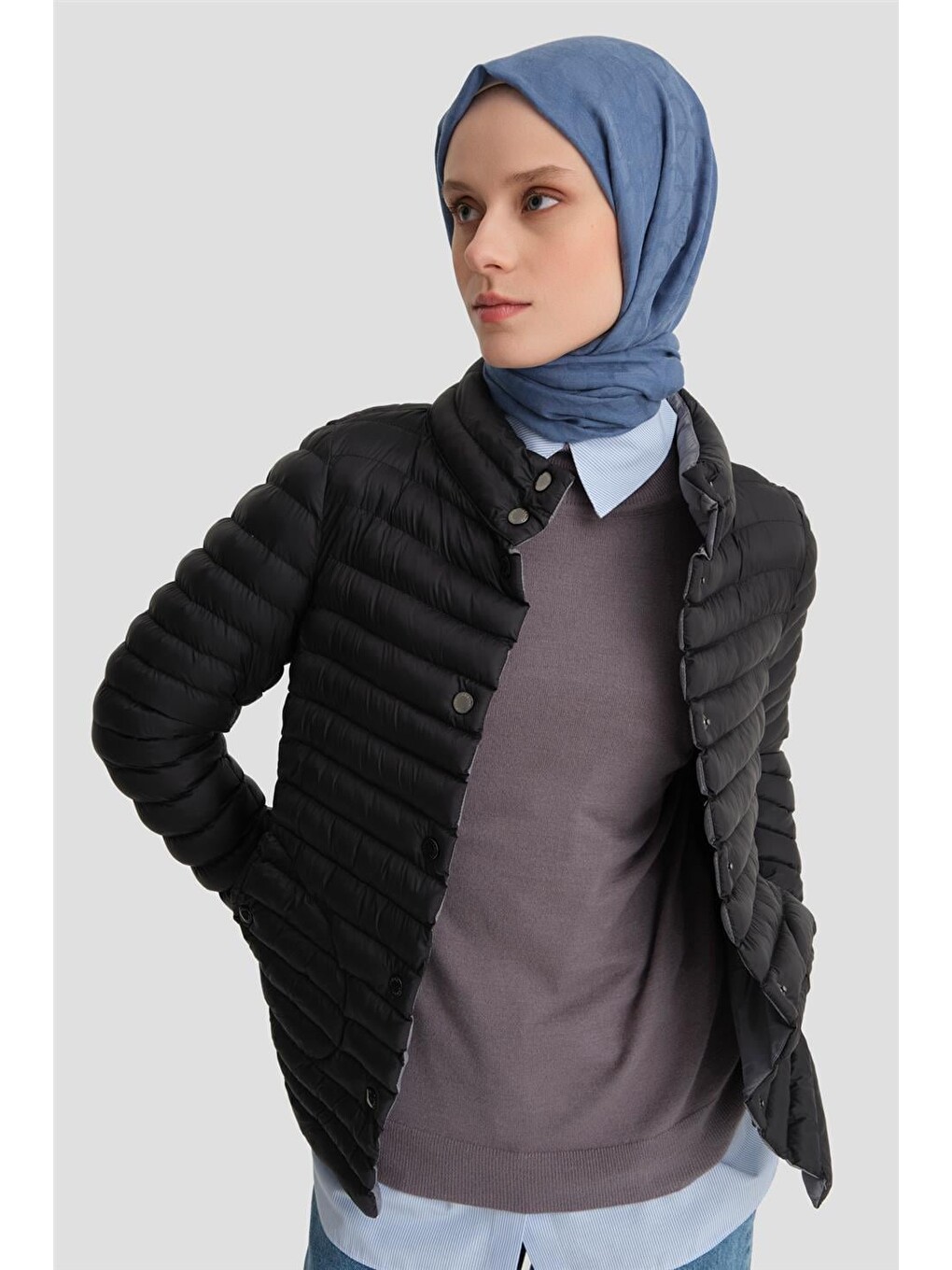 İnce Kapitone Mont 24Kd7524 Siyah-3