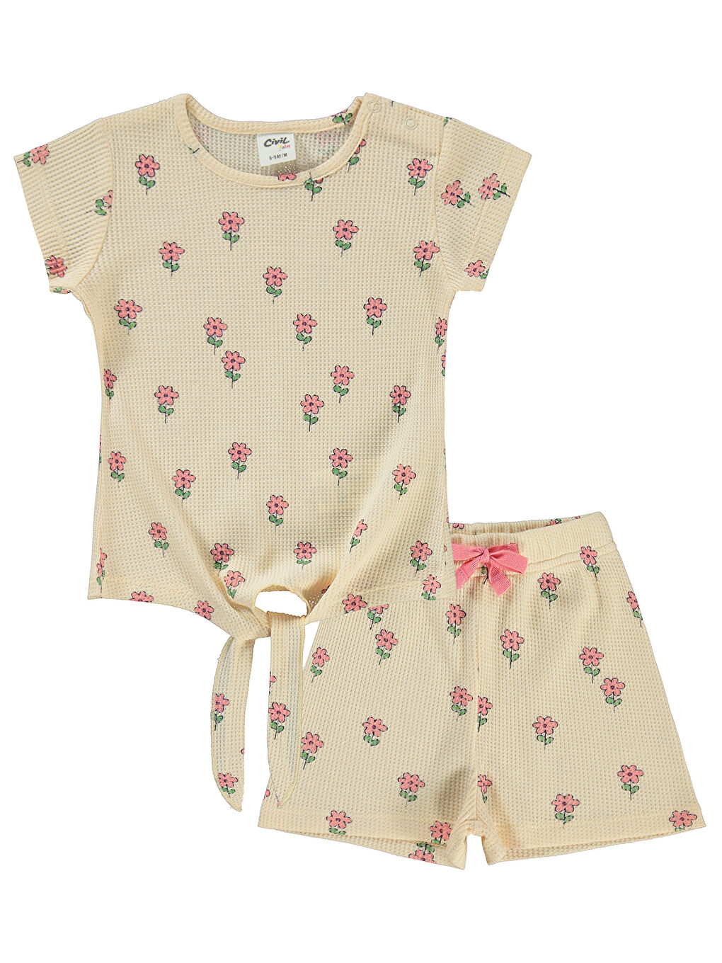 Bej Baby Kız Bebek Şortlu Takım 6-18 Ay FilDişi