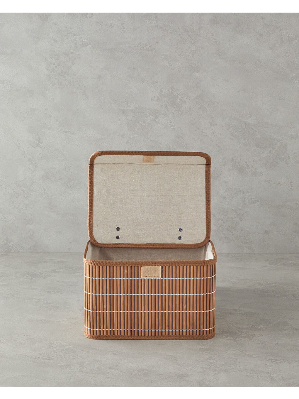 Kahverengi Hardwood Bambu Saklama Kutusu 28X20X18 cm Kahve-1