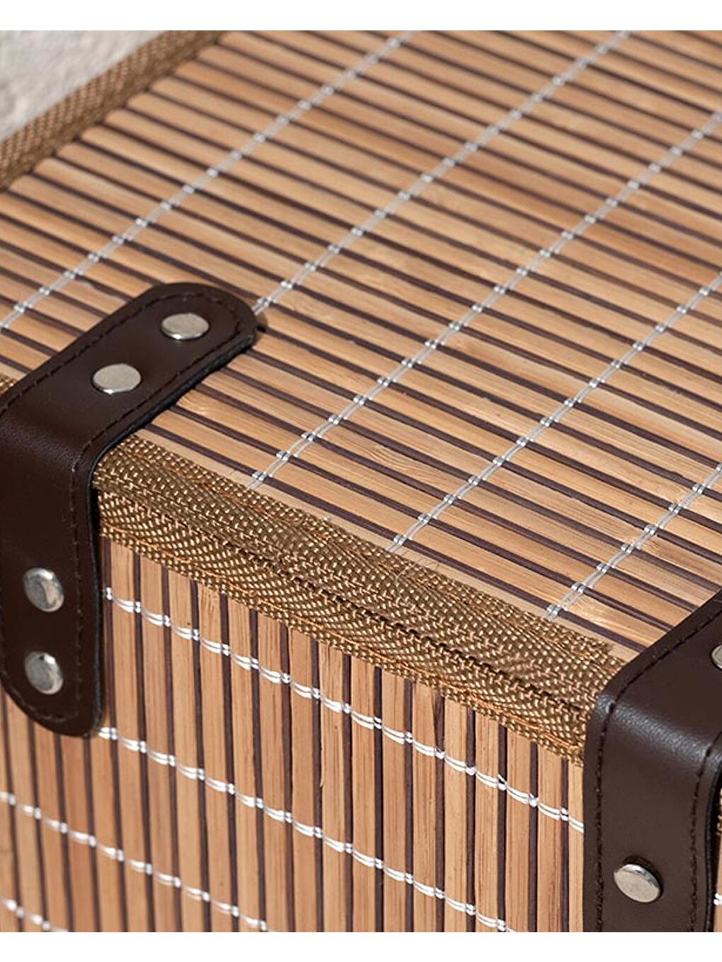 Kahverengi Hardwood Bambu Saklama Kutusu 28X20X18 cm Kahve-3