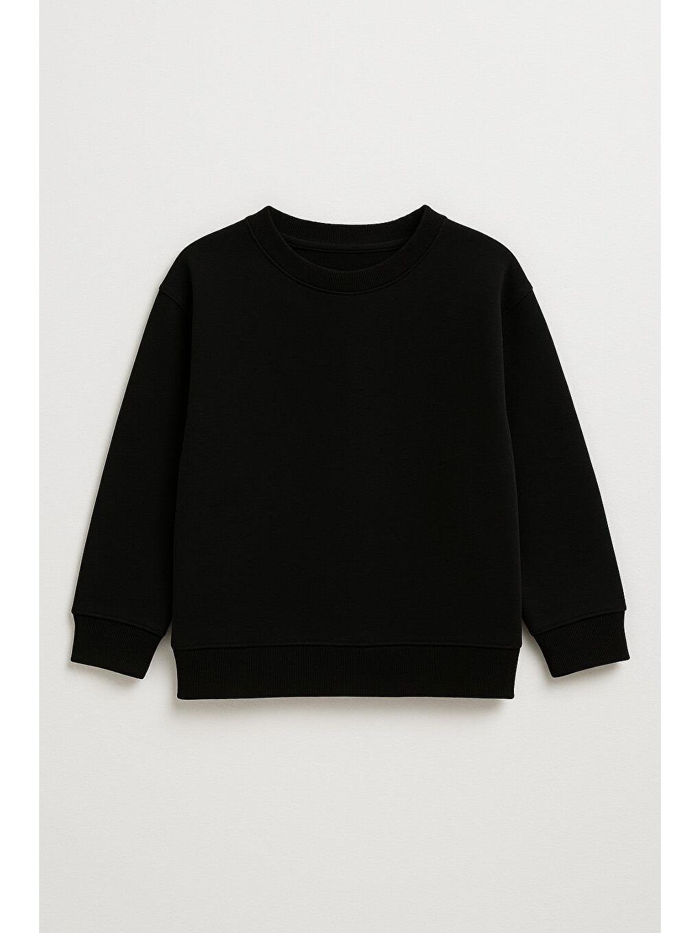 Unisex Çocuk Basic Oversize Sweatshirt - Siyah  (2-3 Yaş - 7-8 Yaş)-1