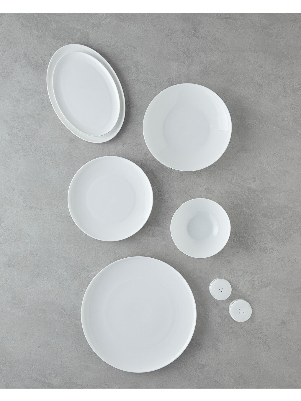 Gri Milano Bone Porselen Yemek Takımı 54 Parça 12 Kişilik Silver-2