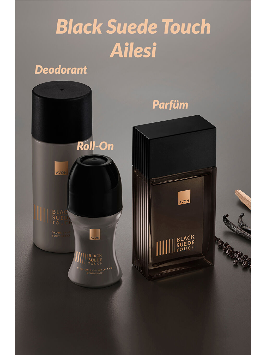 AVON Black Suede Touch Erkek Parfüm Rollon Deodorant Paketi - 2