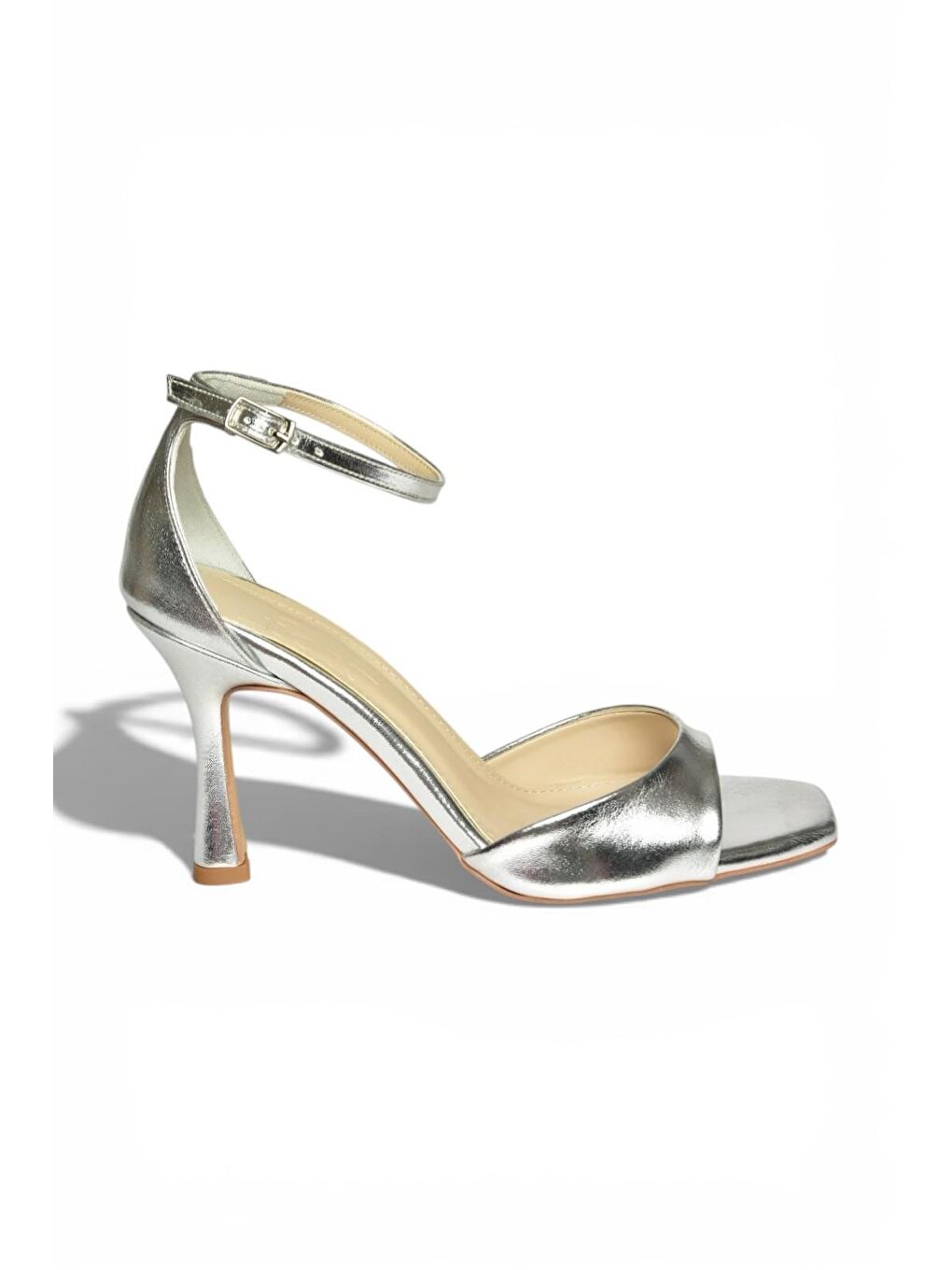 Gri Gümüş Kadın Topuklu Ayakkabı Y569823309-5