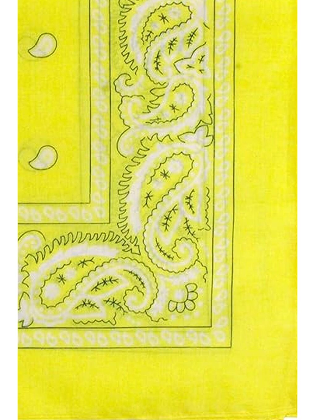Sarı Neon Renkli Pamuk Kare Bandana-4
