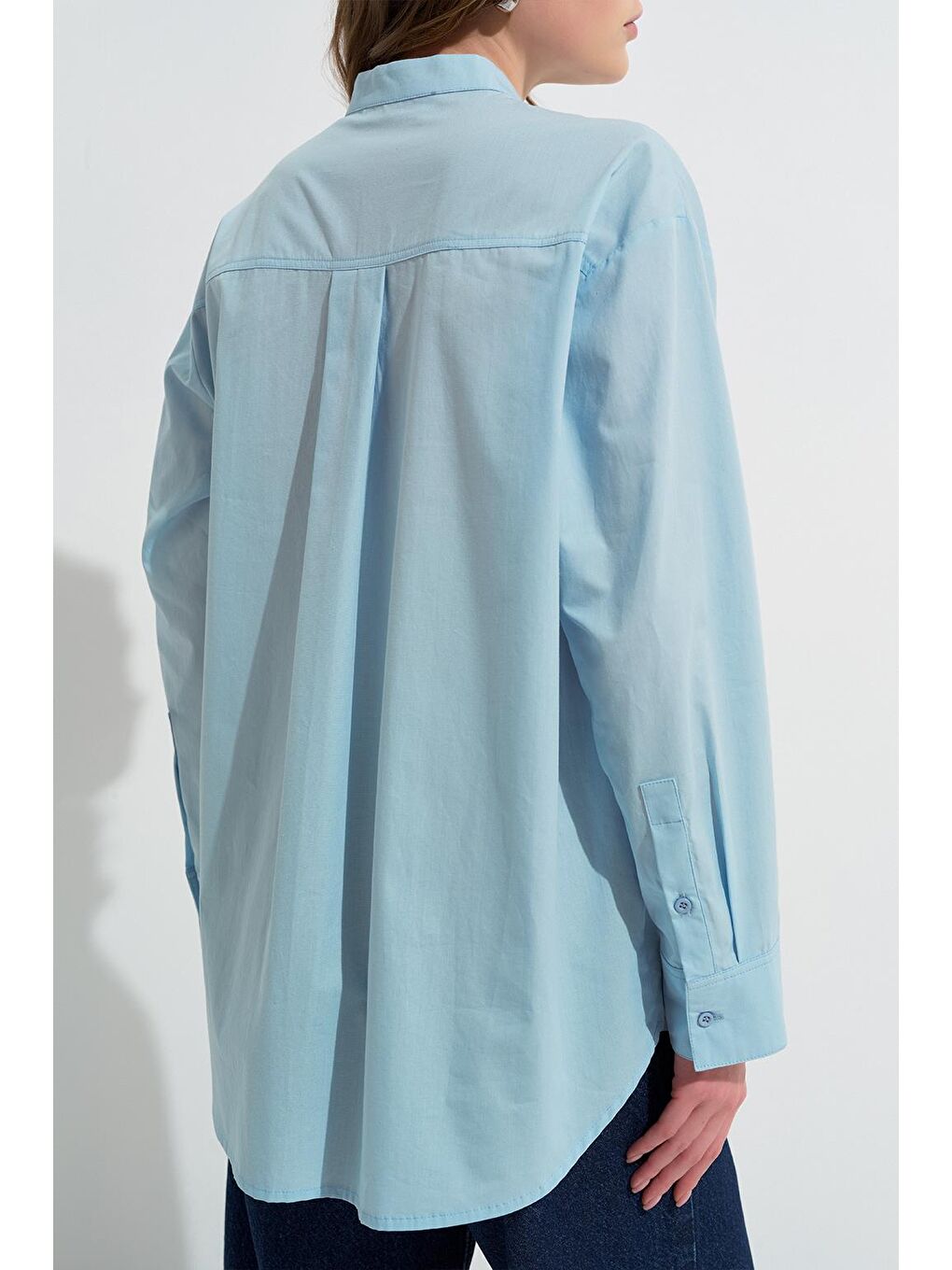 Massi Dikiş Detaylı Gömlek Mavi-3