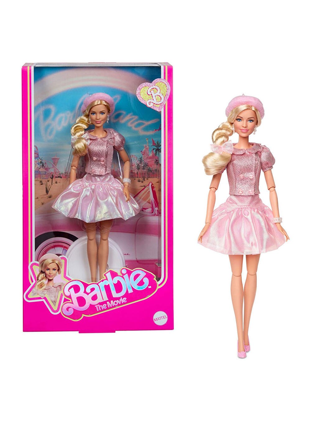 Barbie Film Serisi Pembe Bereli Barbie Bebek JBJ53
