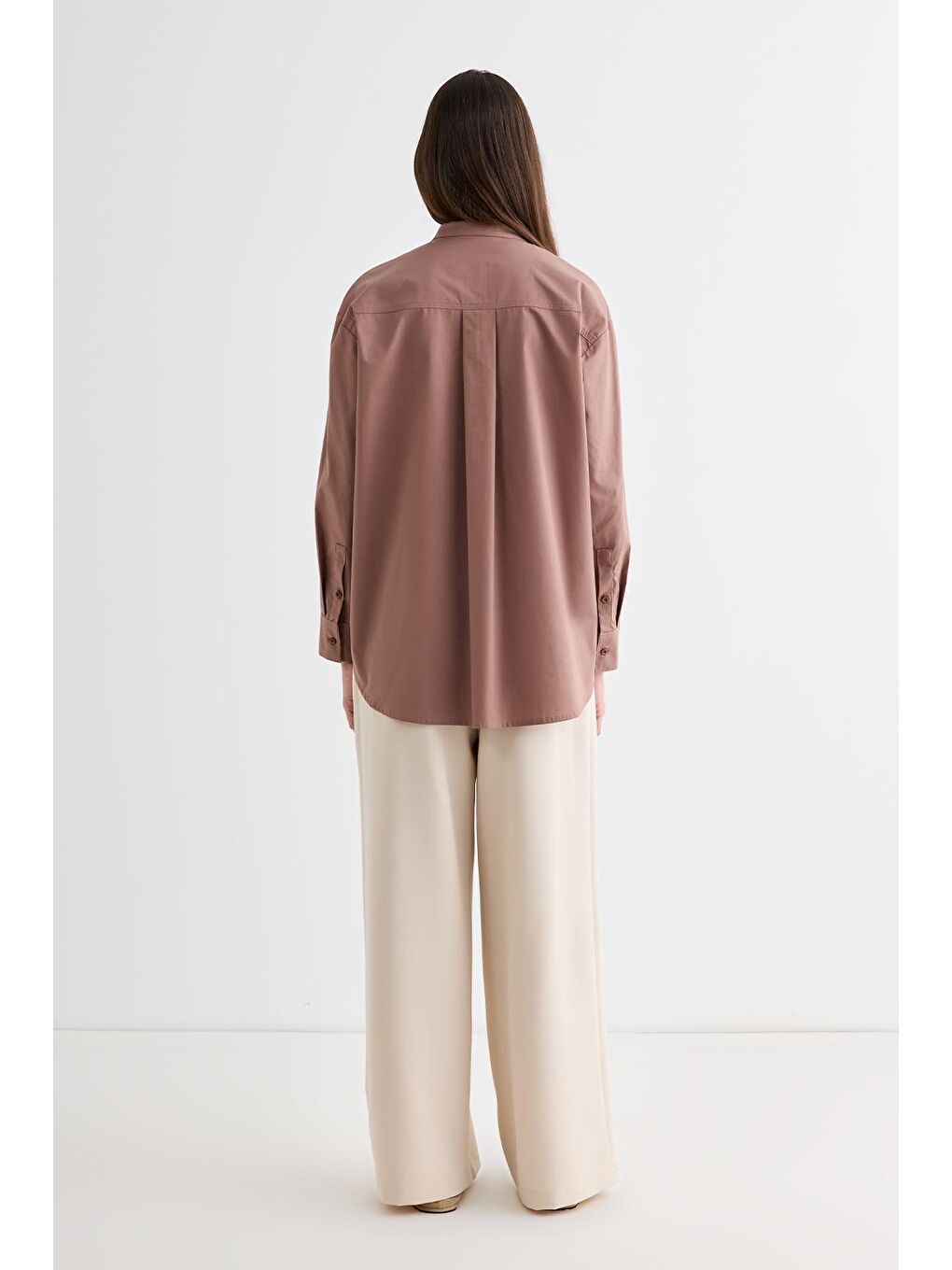 Pembe Massi Dikiş Detaylı Gömlek Marshala-3