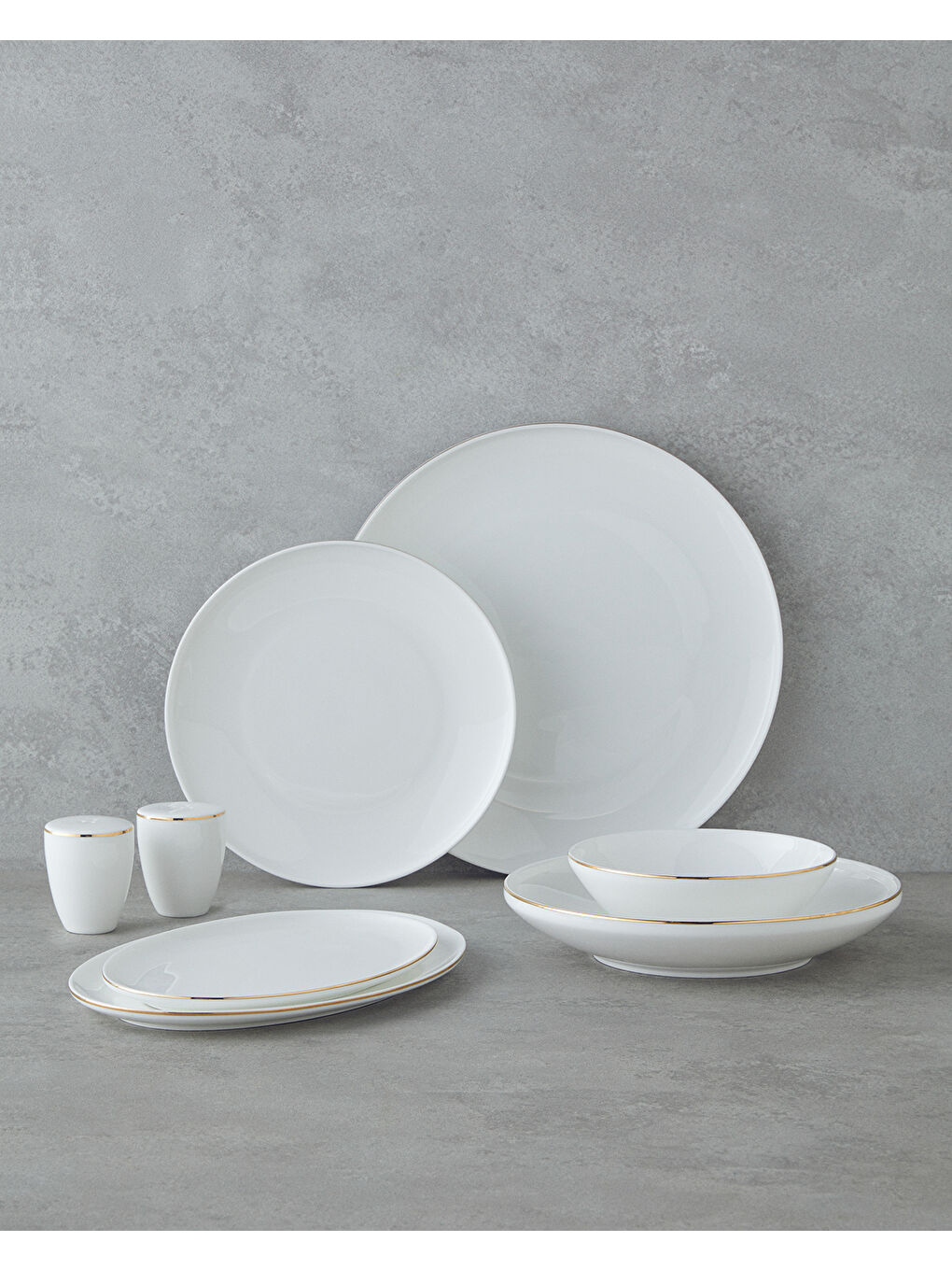 Sarı Milano Bone Porselen Yemek Takımı 54 Parça 12 Kişilik Gold