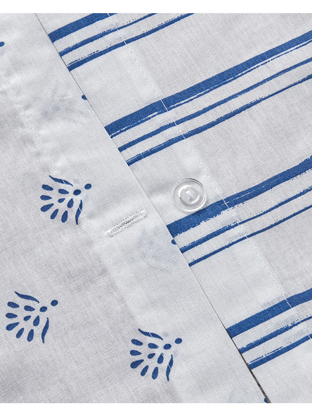 Soft Curves Pamuklu Çift Kişilik Nevresim Seti 200x220 cm Mavi-5