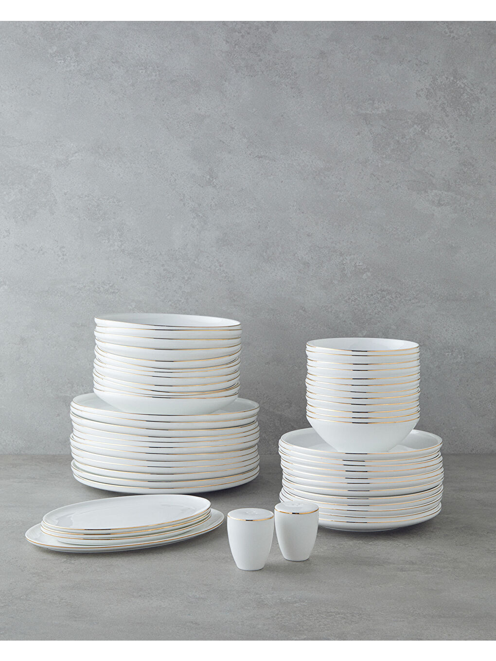 Sarı Milano Bone Porselen Yemek Takımı 54 Parça 12 Kişilik Gold-1