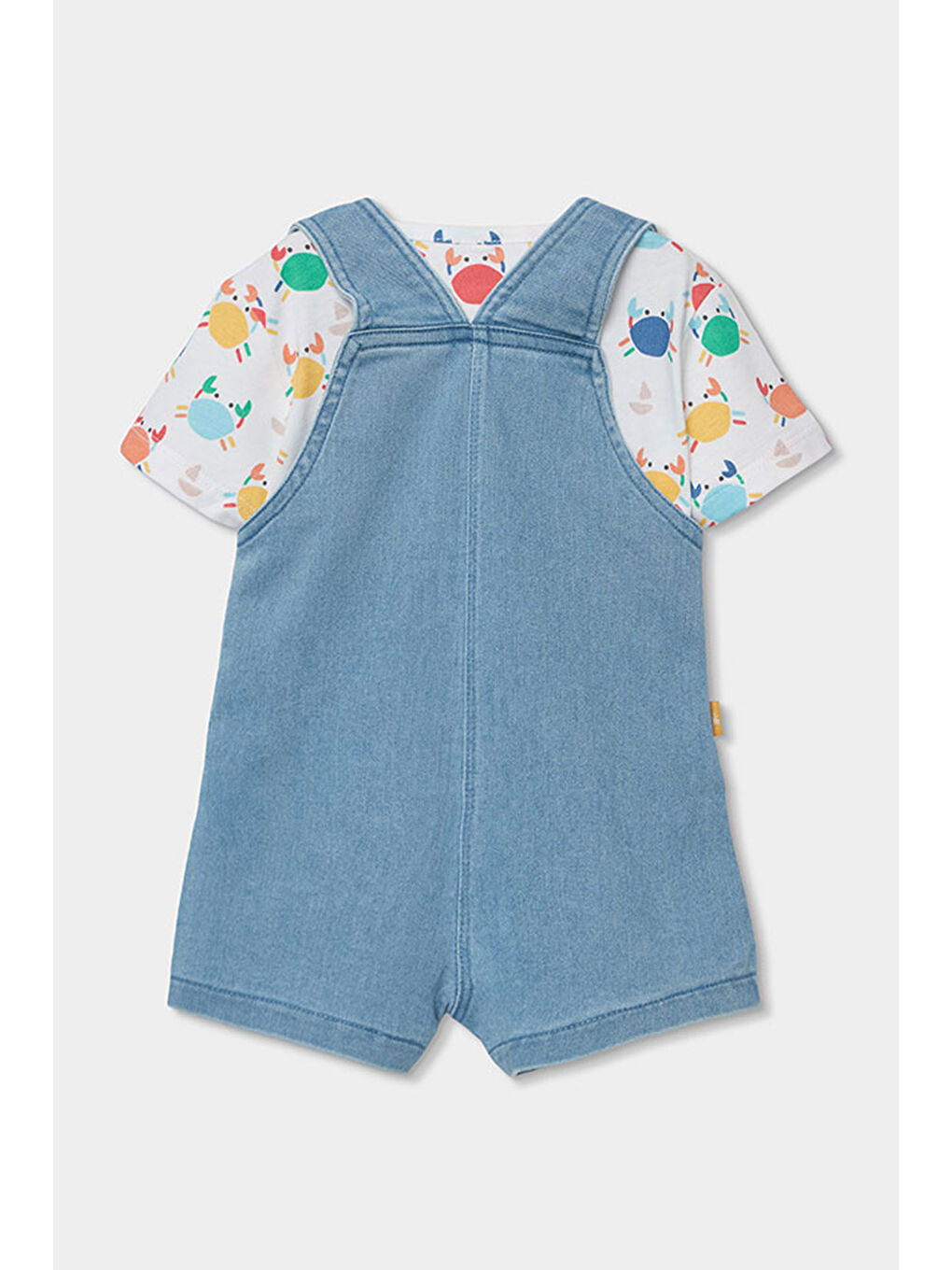 Yengeç Desenli Denim Salopet Set 6-24 Ay Mavi-1