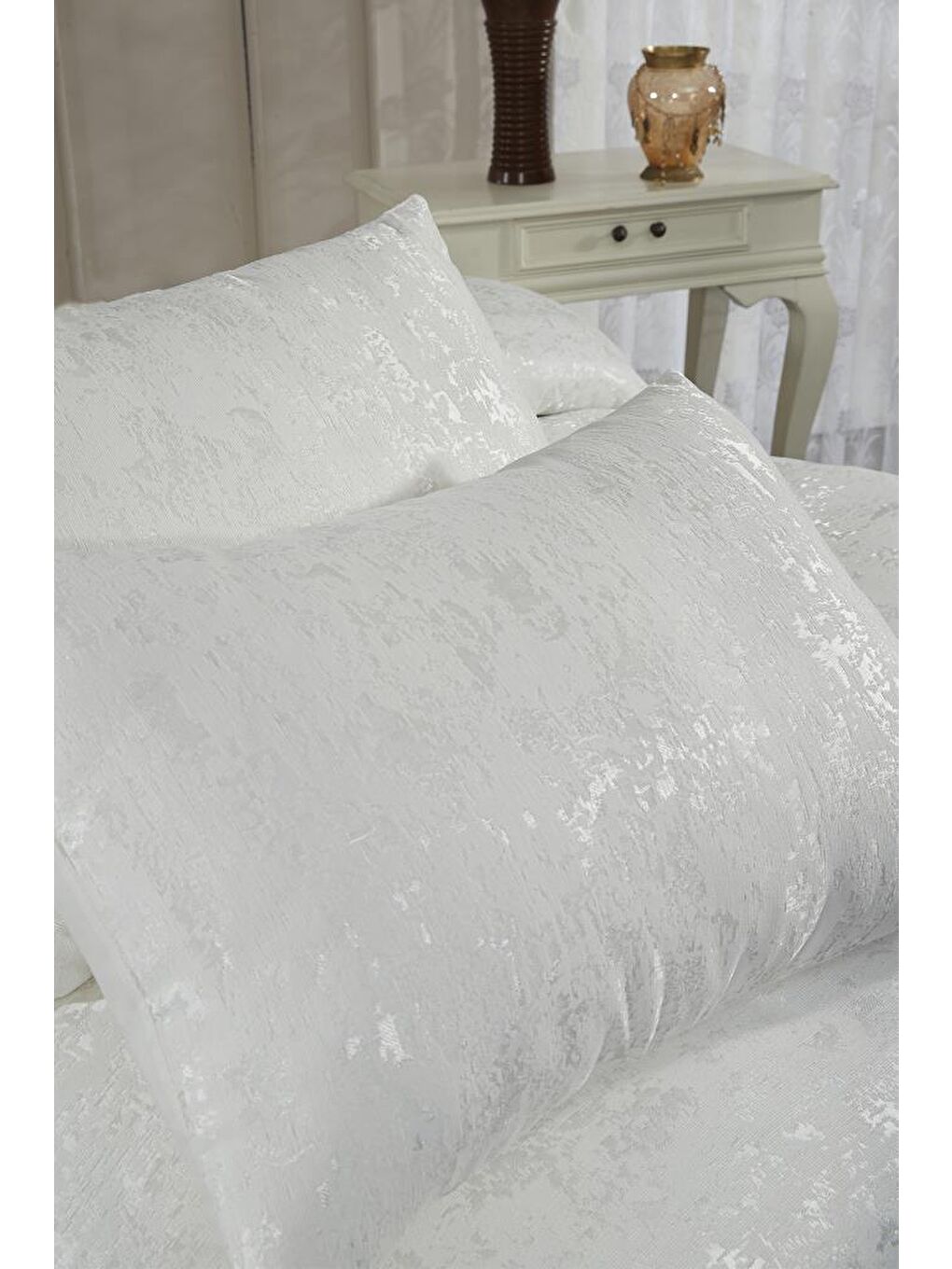 Ekru Slayka Tek Kişilik Yatak Örtüsü Krem-3