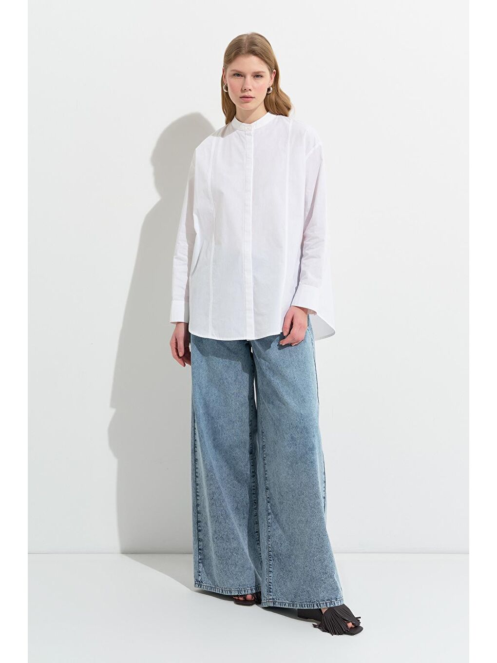 Massi Dikiş Detaylı Gömlek Ekru-1