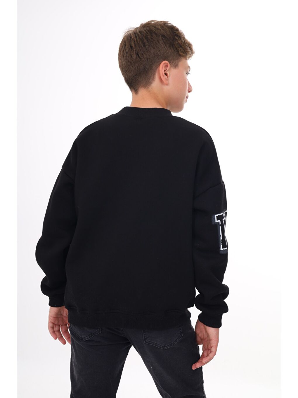Siyah Erkek Çocuk Baskılı Sweatshirt-4