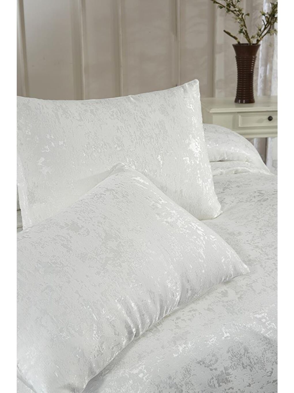 Ekru Slayka Tek Kişilik Yatak Örtüsü Krem-5