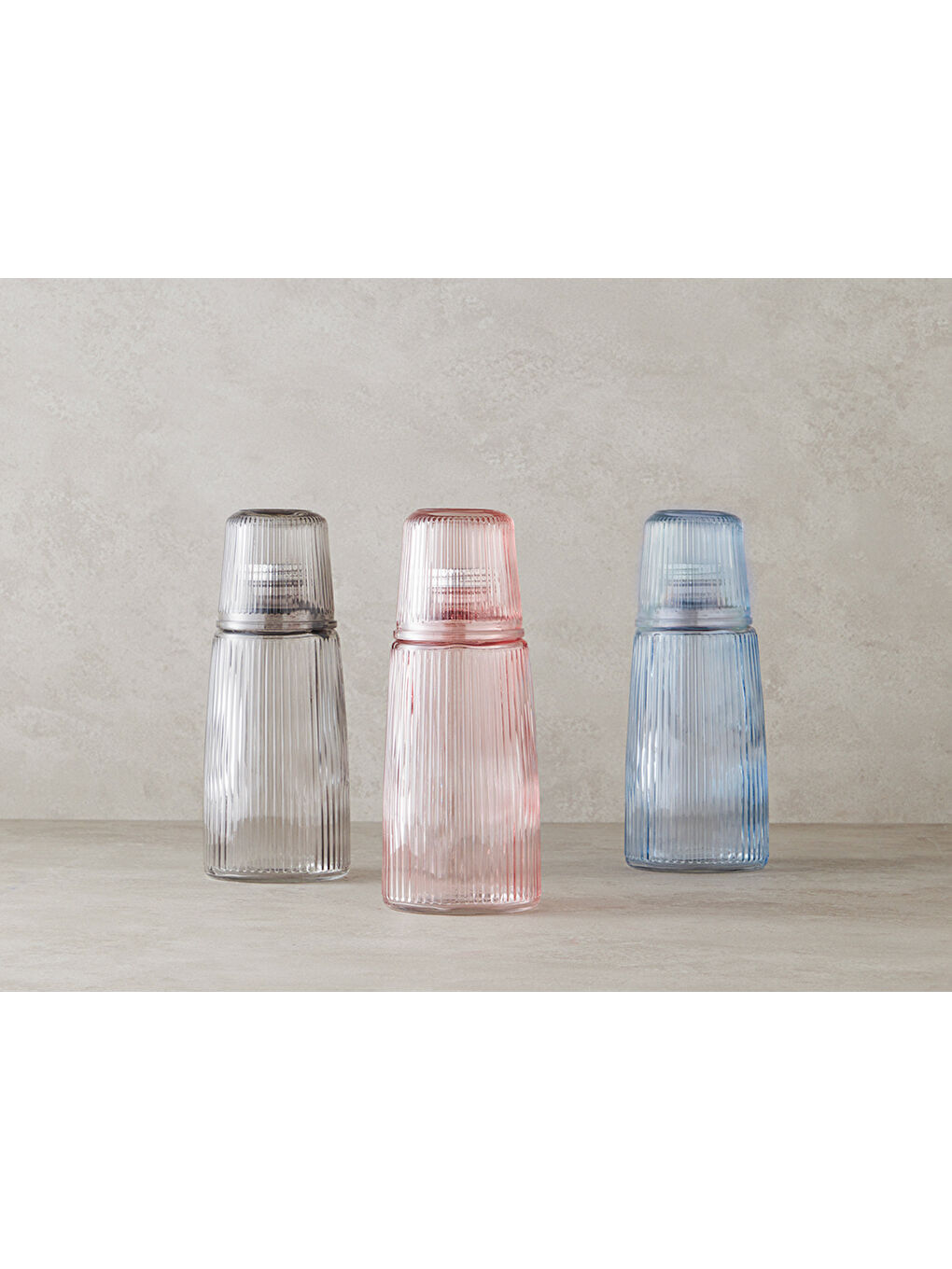 Botelya Cam Başucu Sürahi Pembe-3