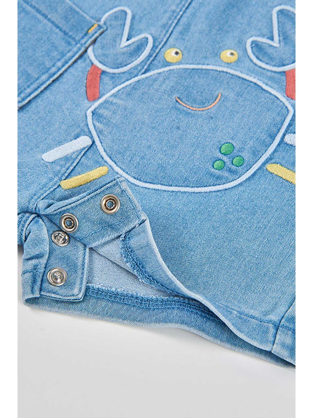 Yengeç Desenli Denim Salopet Set 6-24 Ay Mavi-7