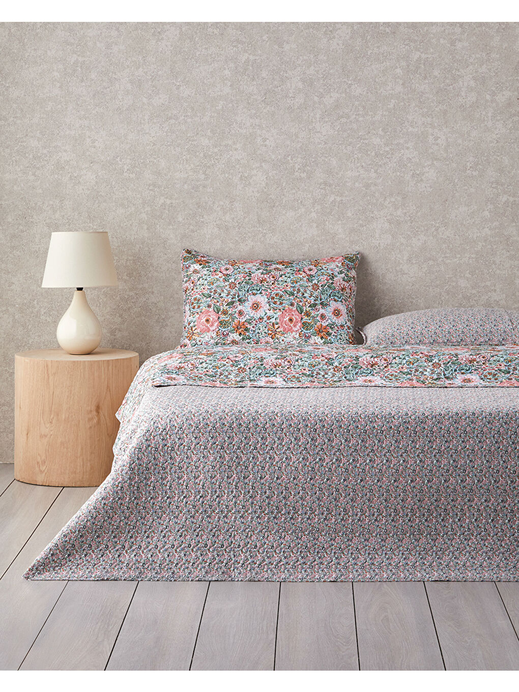 Poppy Happiness Çok Amaçlı Tek Kişilik Yatak Örtüsü Takımı Pembe-1