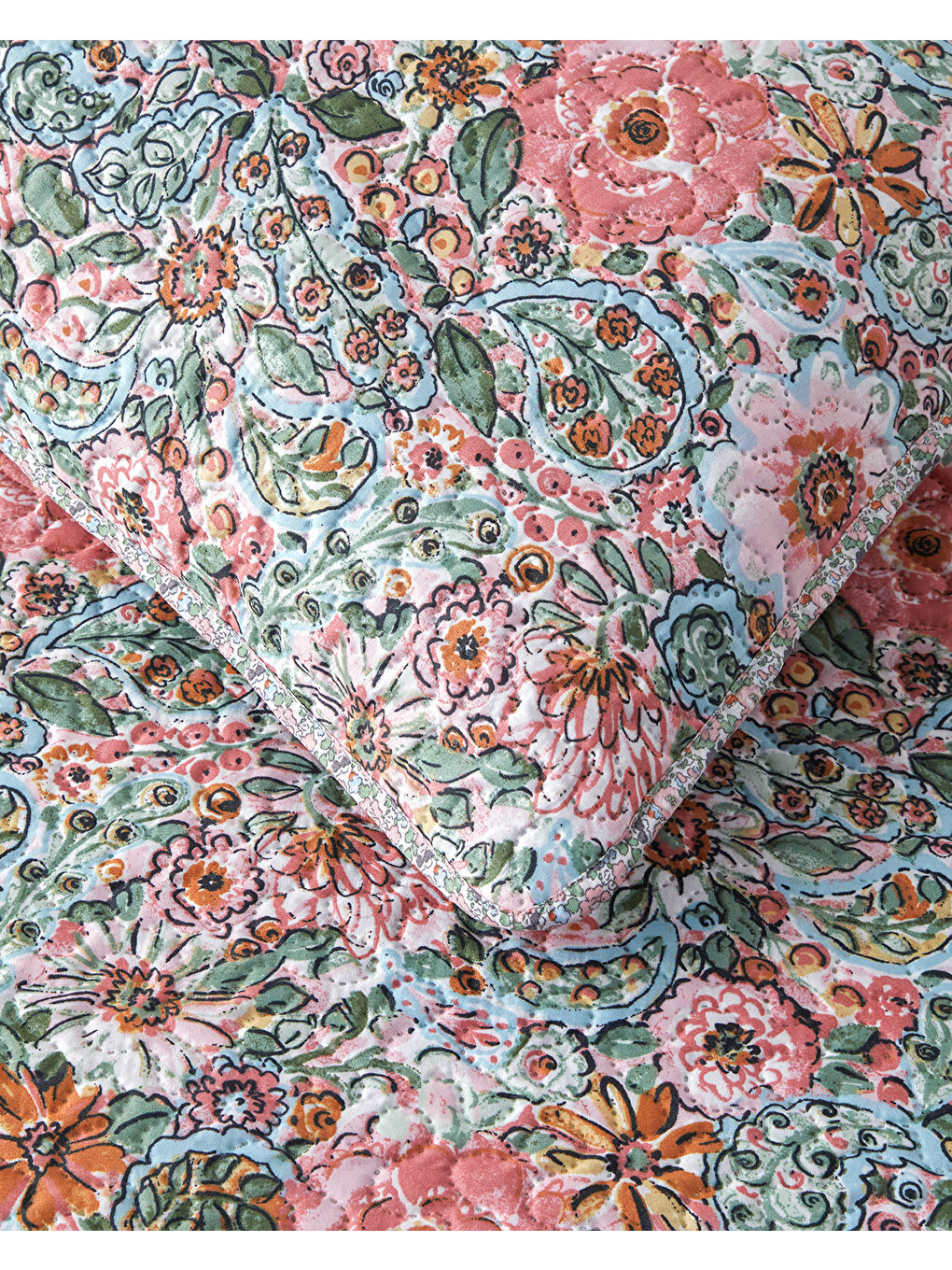 Poppy Happiness Çok Amaçlı Tek Kişilik Yatak Örtüsü Takımı Pembe-4