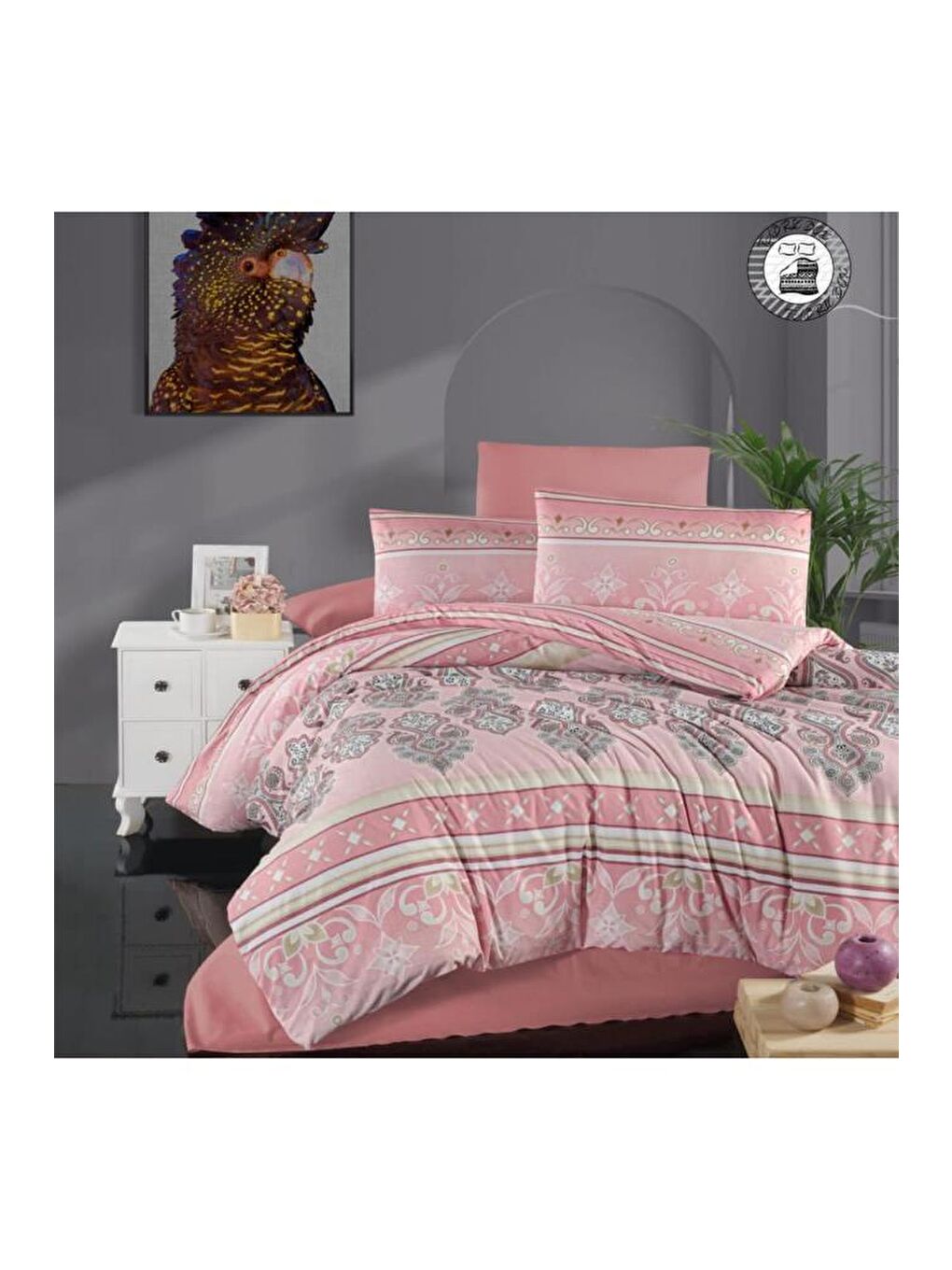 Mia Çift Kişilik Nevresim Takımı Pembe-1
