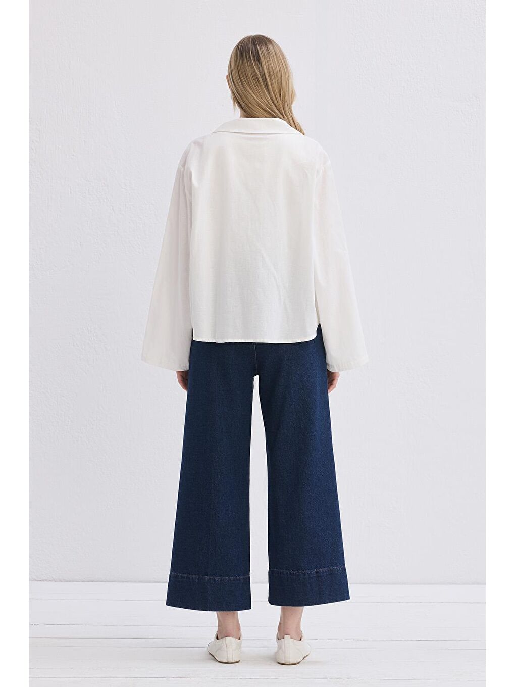 İsabel Yakalı Bağlamalı Gömlek Ekru-9