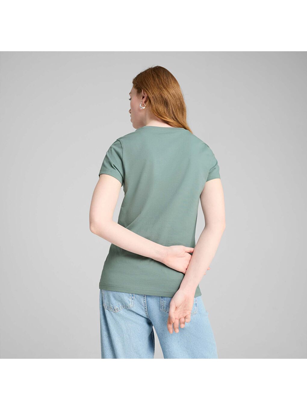 Yeşil Kadın ESS SCRIPT Antrenman Tişörtü-1