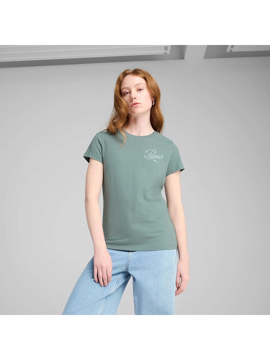 Yeşil Kadın ESS SCRIPT Antrenman Tişörtü-4