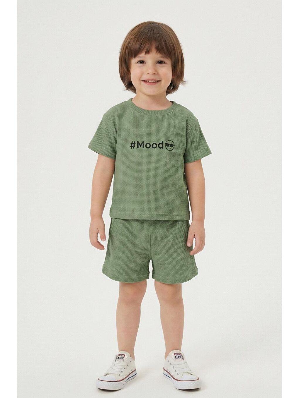 Yeşil YAZLIK WAFFLE 2'Lİ TAKIM-1