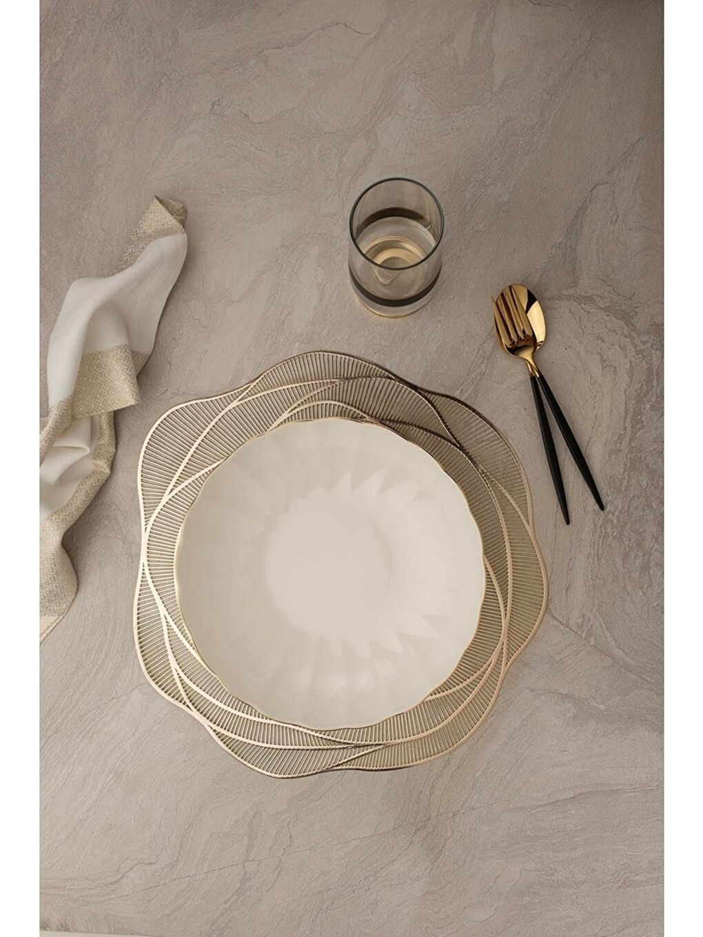 Karışık Bone Luz Altın File Çorba Kasesi 15cm 6 lı-2