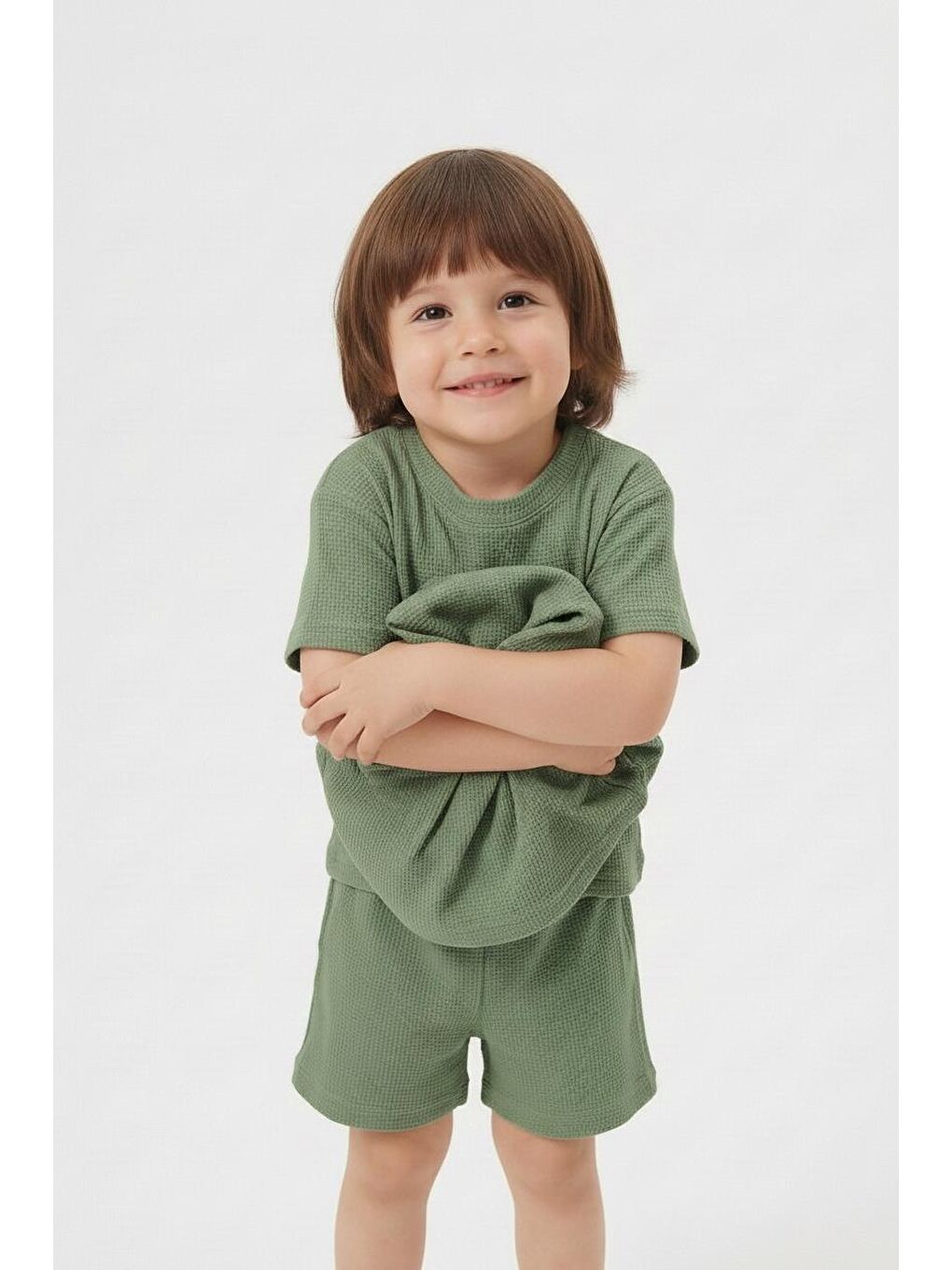 Yeşil YAZLIK WAFFLE 2'Lİ TAKIM-3